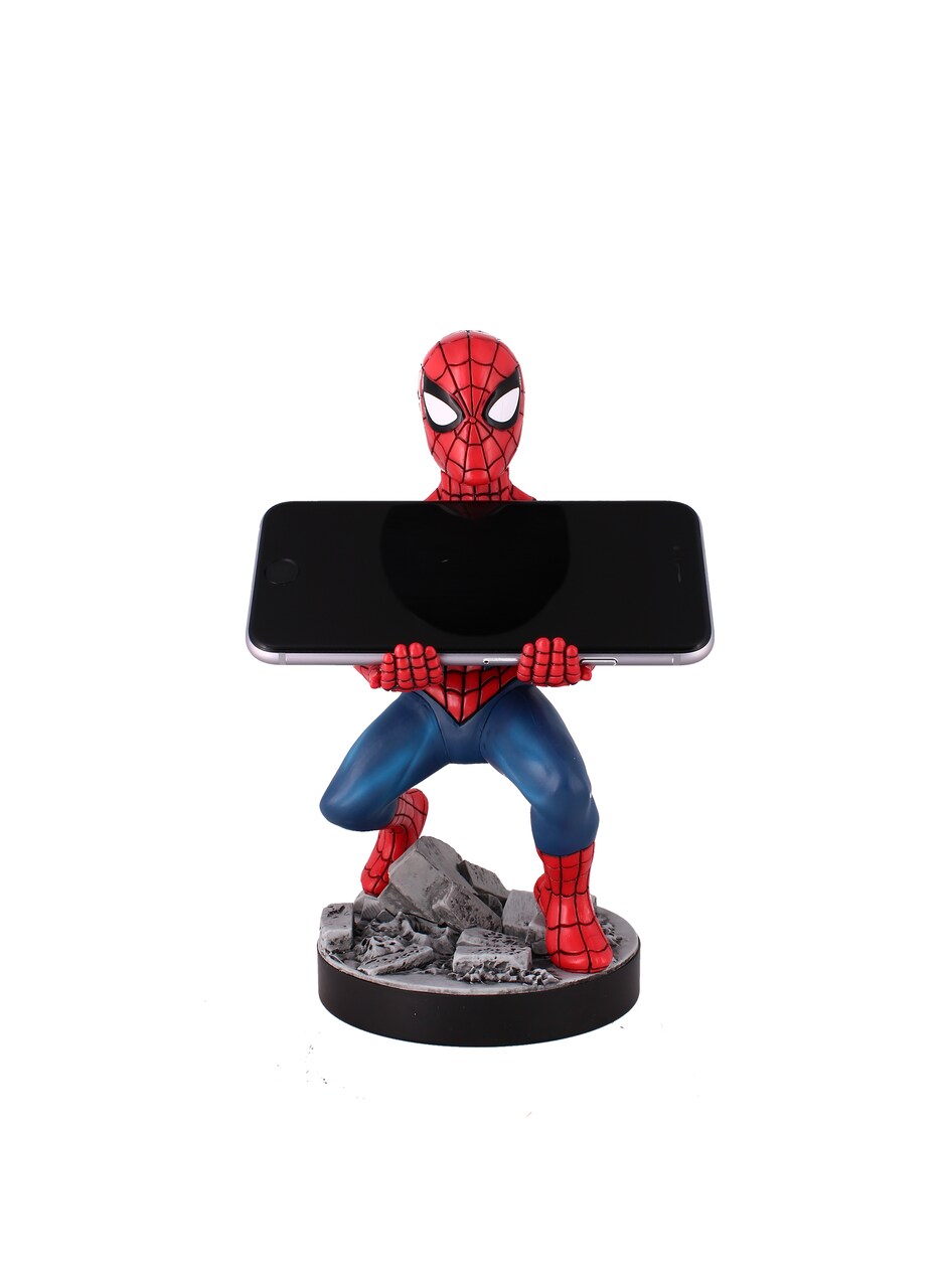 Exquisite Gaming: Marvel: The Amazing Spider-Man - Original Mobile Phone & Gaming Controller Holder, Device Stand, Cable Guys, Licensed Figure
